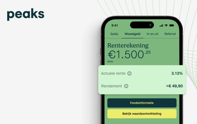 Peaks introduceert Renterekening met rente oplopend tot 3,38%